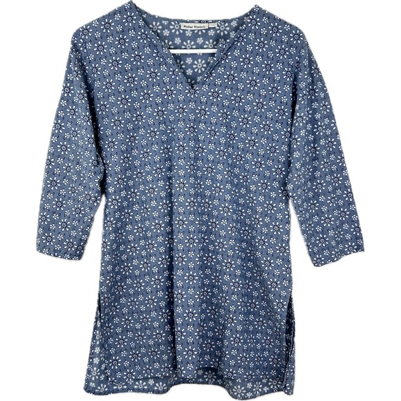 Roller Rabbit Tops - Roller Rabbit Blue and White Floral Blouse